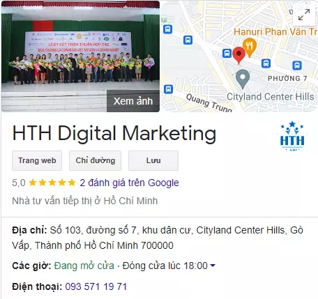 Google Business Profile của HTH Digital